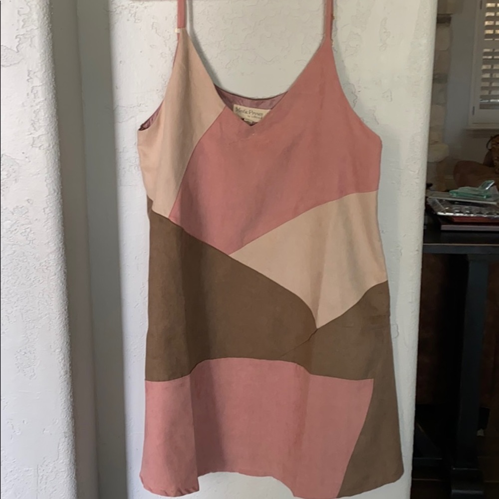 Faux suede mini dress
